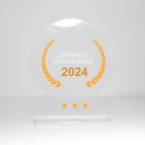 Trophée en plexiglas ROND - France 5 mm
