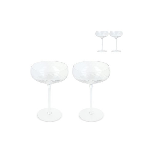 Lot de 2 flûtes à champagne Byon Opacity avec motif de verre élégant 300 ml