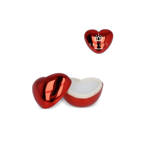 Baume à lèvres en forme de cœur métallique