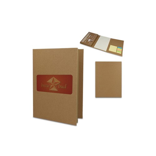 Set de papeterie en papier recyclé à trois volets