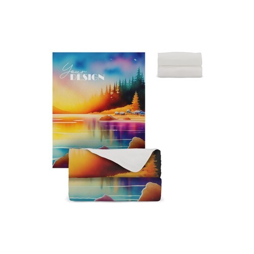 Couverture en polaire R-PET avec sublimation 120 x 150 cm 250 g/m²