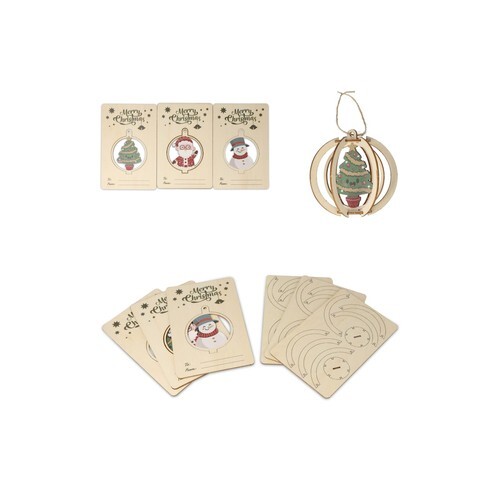 InSideOut Ornement de Noël en bois set de 3