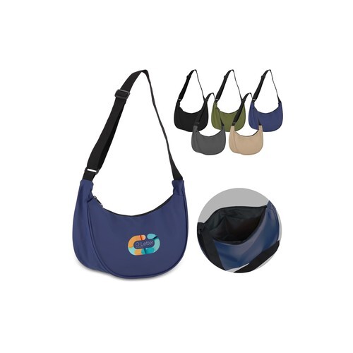 Sac à bandoulière demi-lune en R-PET 600D enduit de PU