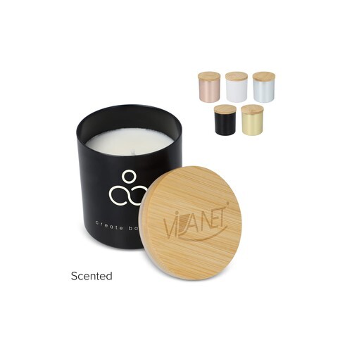 Bougie végétale parfumée Bhakti dans un pot en aluminium recyclé