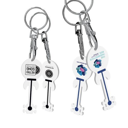 PORTE-CLES MOUSQUETON AVEC JETON FORME GUITARE