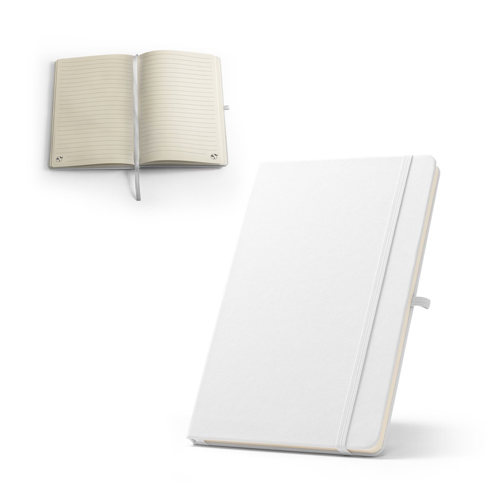ANNE SUB. Cahier A5 en polyester recyclé (100% rPET) 300D, idéal pour la personnalisation par sublimation