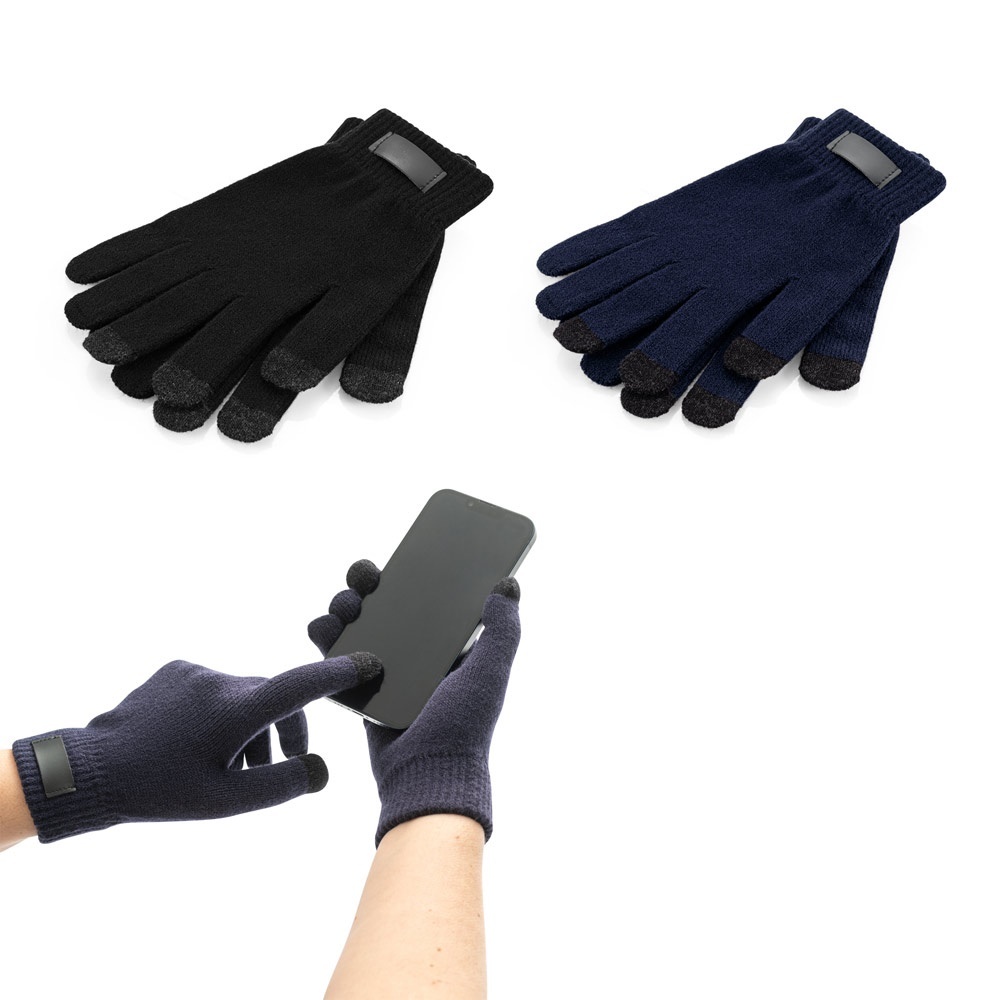 BURROW. Gants en polyester recyclé (100% rPET), avec embouts tactiles