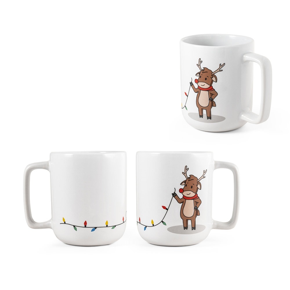 REINDEER. Tasse avec impression de Noël 330 mL