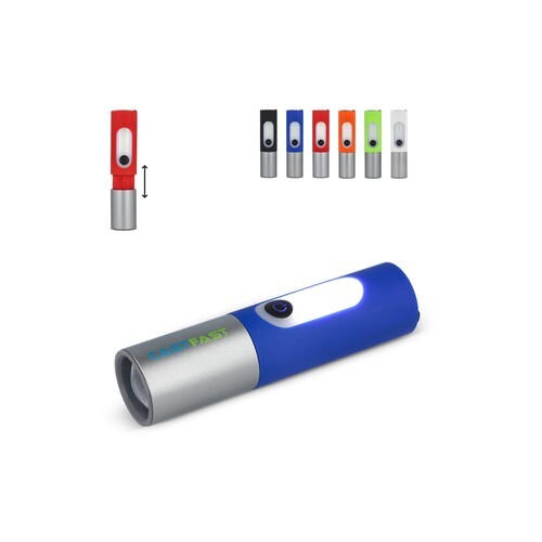 Lampe de poche LED rechargeable 10 W avec fonction zoom 300 lm