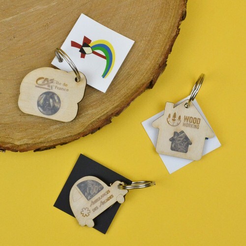 Porte-clés graines et bois