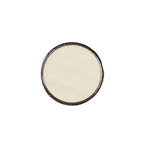 Pin's ROND Bois 25 mm - France - Gris Argent