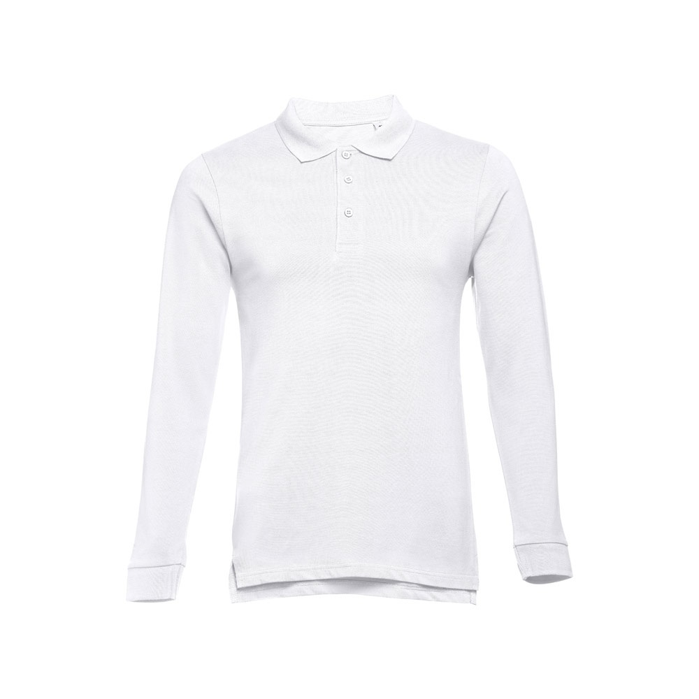 THC BERN WH II. Polo en coton à manches longues pour hommes