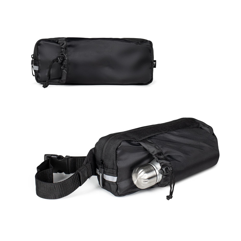 DELFOS POUCH SHINY. Sac de taille en 300D polyester recyclé (finition brillante) et 600D polyester recyclé avec éléments réfléchissants