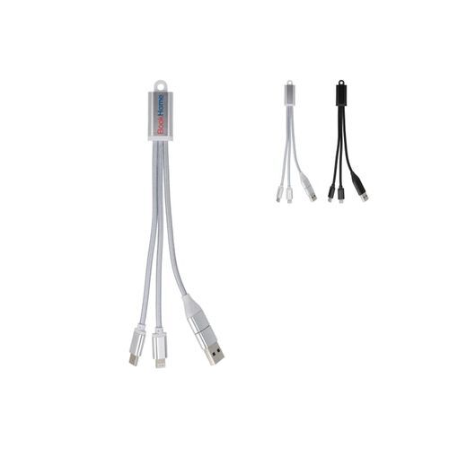 Câble de recharge 2 en 1 USB-A/C vers USB-C et Lightning en aluminium