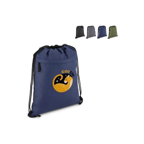 Sac à cordon en R-PET 600D enduit PU, dimensions 33 x 42 cm