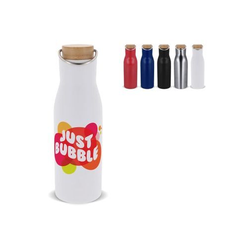 Bouteille isotherme avec couvercle en bambou 500ml