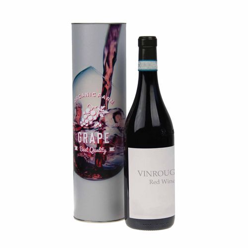 Carton Wine Tube (Brun, Impression maximale)