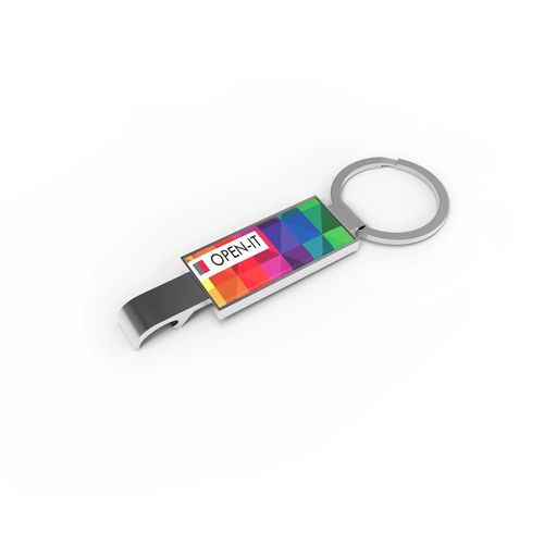Key Ring Open-it (Argent, Doming en couleur, Pas d'incrustation en couleur)