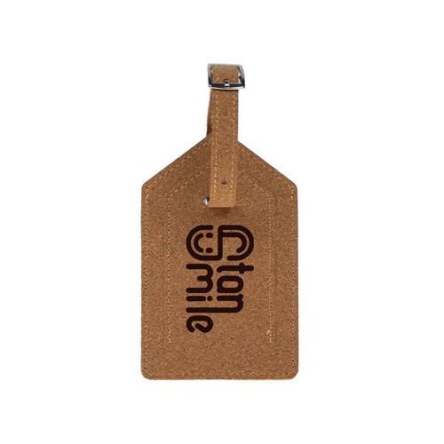 Eco Luggage Tag Cork (Brun, Gravure recto)