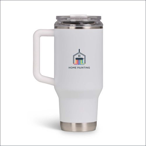 Igloo Travel Mug Flip n Sip (Blanc, Impression en couleur)