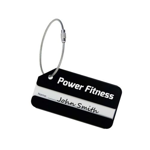 Luggage Tag Aluminium (Noir, Gravure recto)
