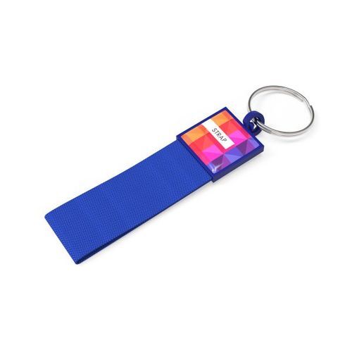 Key Ring Strap (Bleu, Doming en couleur, Pas d'incrustation en couleur)