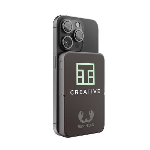 Fresh 'n Rebel Magnetic Wireless Powerbank 5000 mAh (Storm Grey, Impression en couleur)