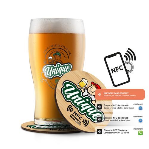 SOUS-VERRE BOIS AVEC PUCE NFC