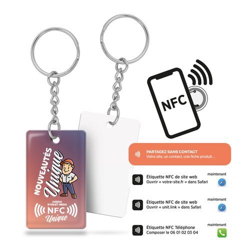 PORTE-CLÉS PVC RIGIDE AVEC PUCE NFC