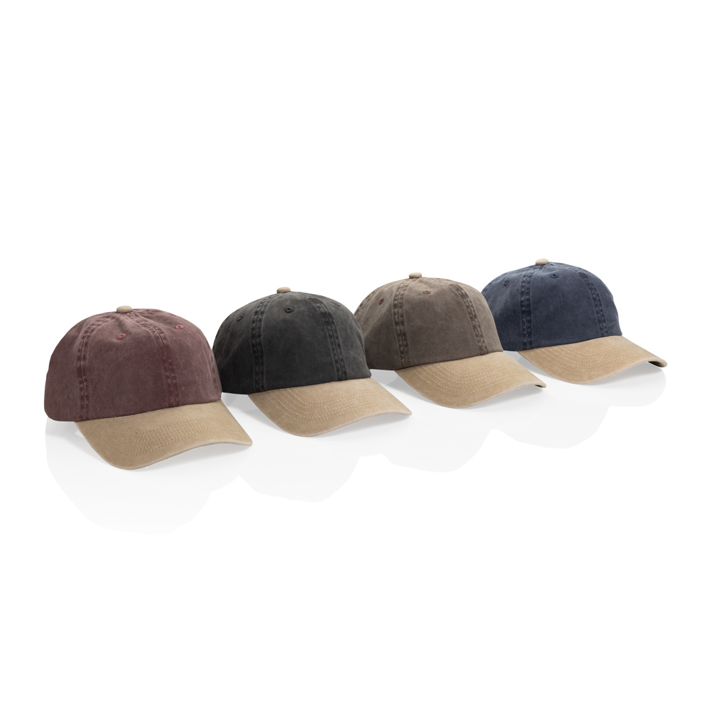 Casquette bicolore BEAU AWARE™ lavée à 6 panneaux en sergé d