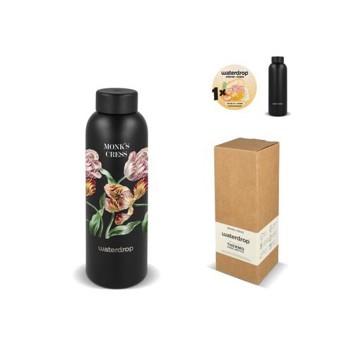 Bouteille en acier inoxydable Waterdrop avec bouchon en acier 600 ml
