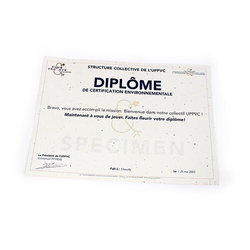 Diplôme A4 papier graines 200g recto