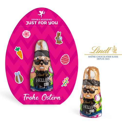 MINI LAPIN LINDT HELLO dans un carton personnalisable 