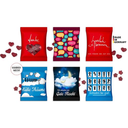 GOMMES DE FRUITS avec 10% fruits dans un sachet visuel standard