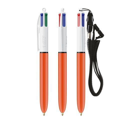 78957 - BIC® 4 Couleurs Fine bille + Lanyard - 3-Objet-Pub