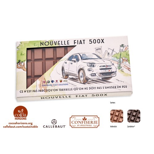 Chocolat tablette de 100 g en étui carton, Callebaut chocolat au lait calendrier