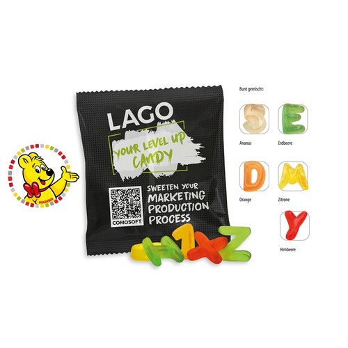 HARIBO ABC Lettres et Chiffres en sachet promo, HARIBO ABC Lettres et Chiffres