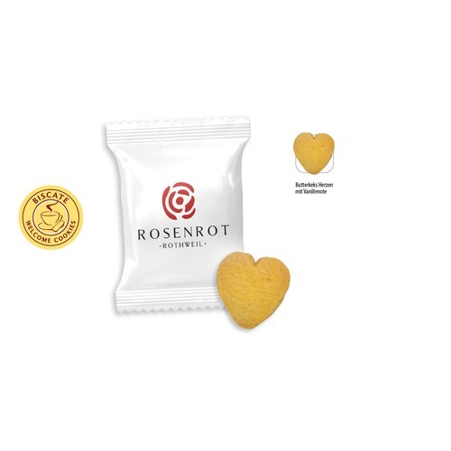 Biscuit au beurre coeur en flowpack, Biscuit au beurre coeur