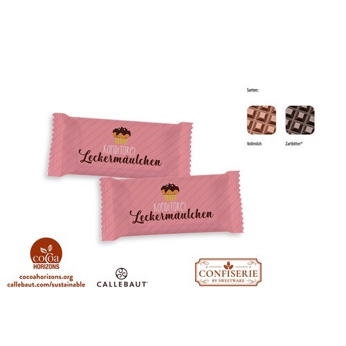 Chocolat mini-tablette de 5 g, chocolat au lait Callebaut