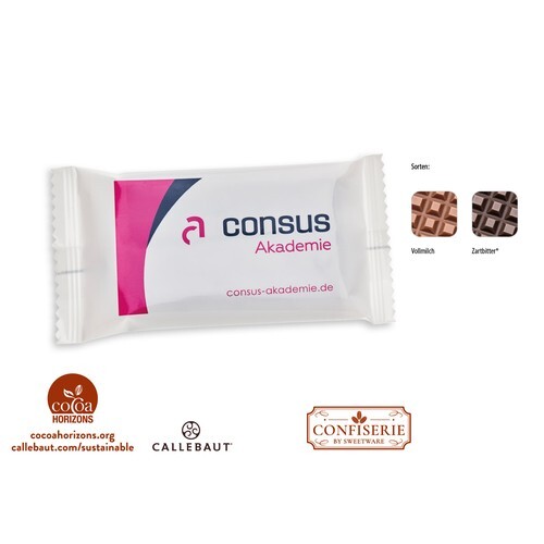 Chocolat tablette de 20 g, chocolat au lait Callebaut