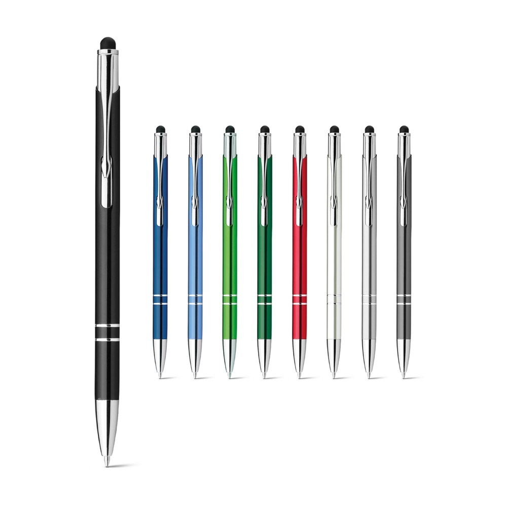 GALBA. Stylo en aluminium avec pointe tactile et clip