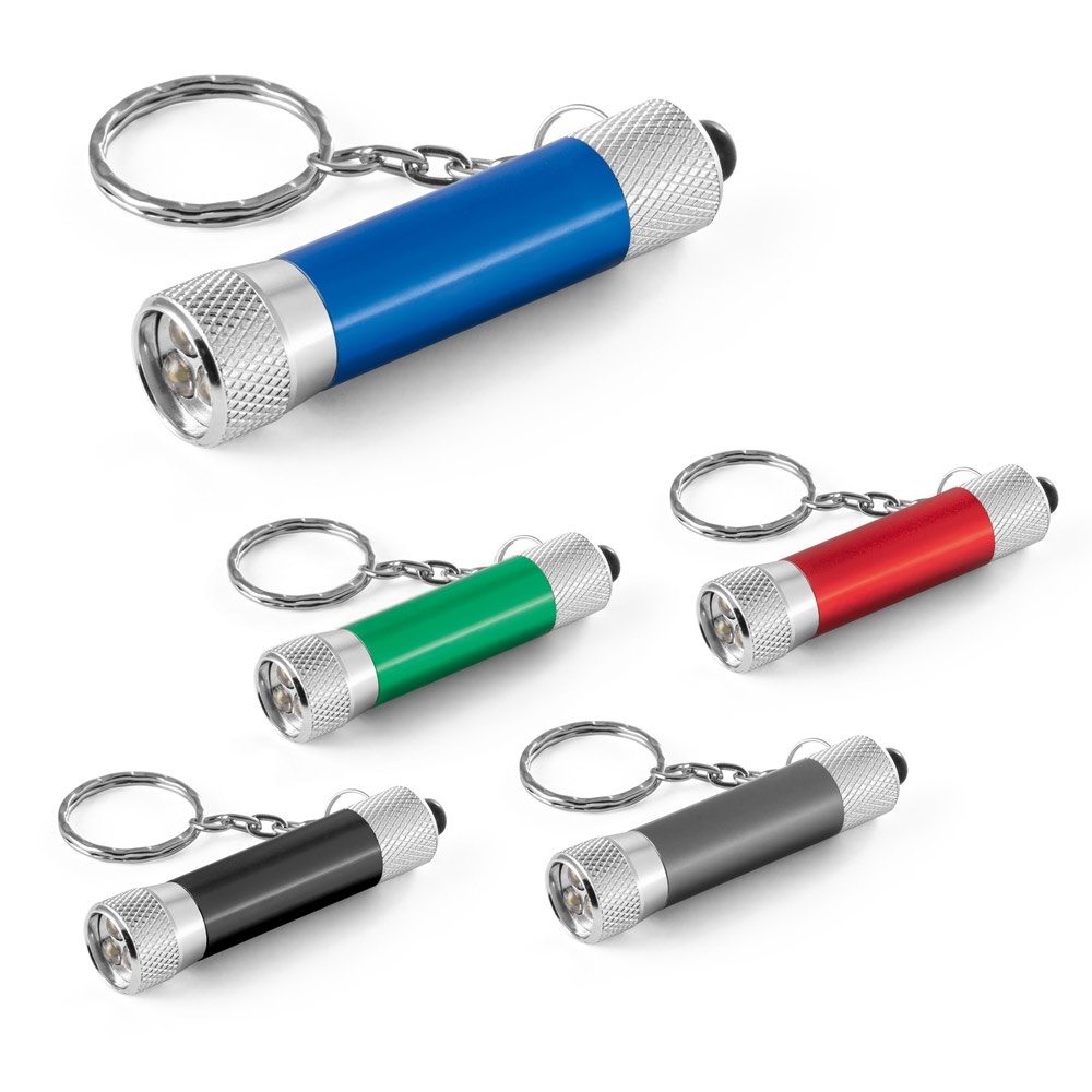 LERGAN. Porte-clés en aluminium avec lampe de poche 3 LED