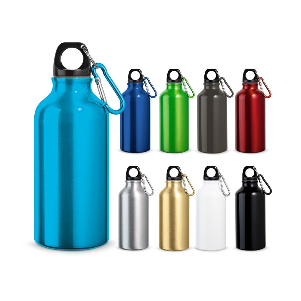 LANDSCAPE S. Bouteille de sport 400mL en aluminium avec mousqueton