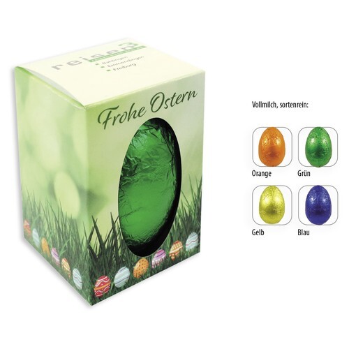 Oeuf en chocolat en carton publicitaire, Oeuf en chocolat