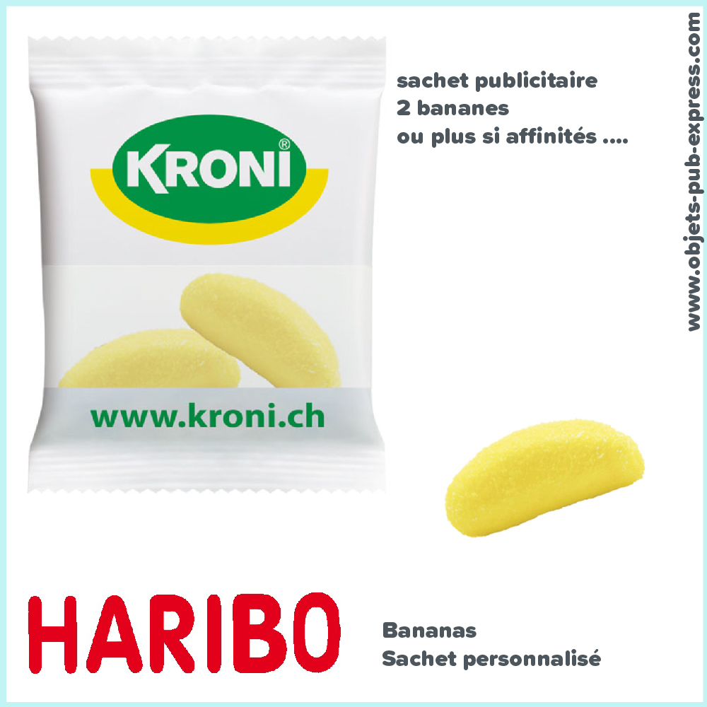 bonbon haribo publicitaire Bananas sachet personnalisé