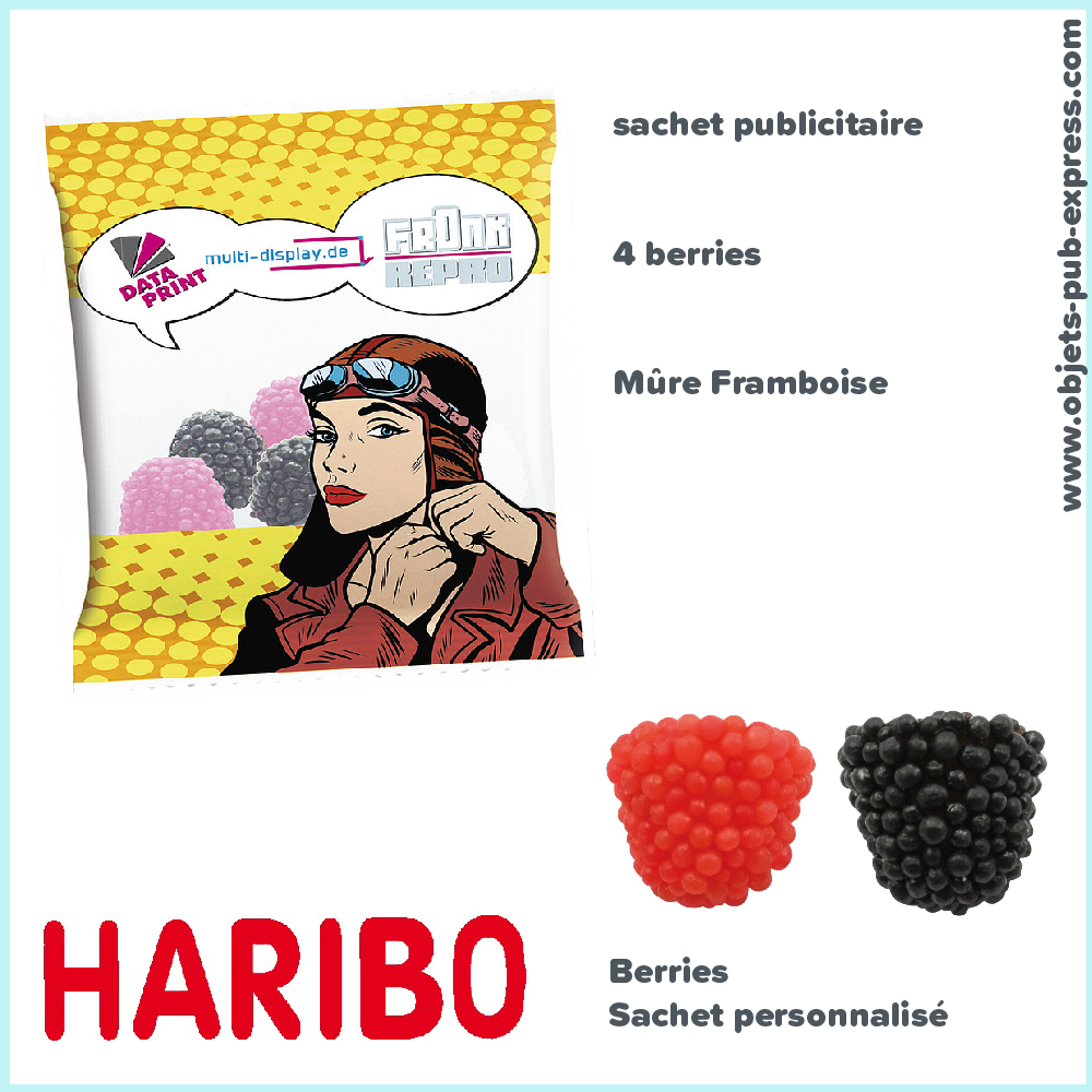 bonbon haribo publicitaire Berries sachet personnalisé