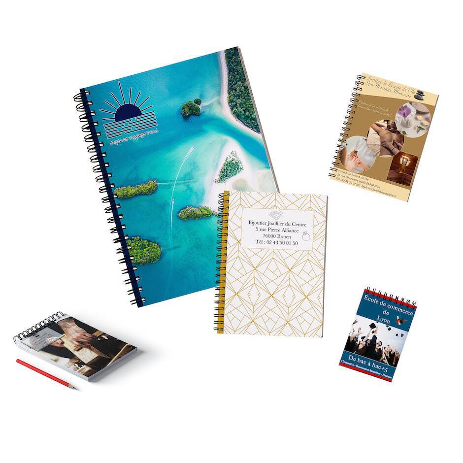 CARNET A SPIRALE PUBLICITAIRE  SUR-MESURE  FABRIQUÉ EN FRANCE