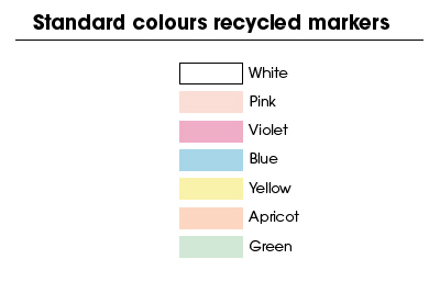couleurs standards des marqueurs recyclés