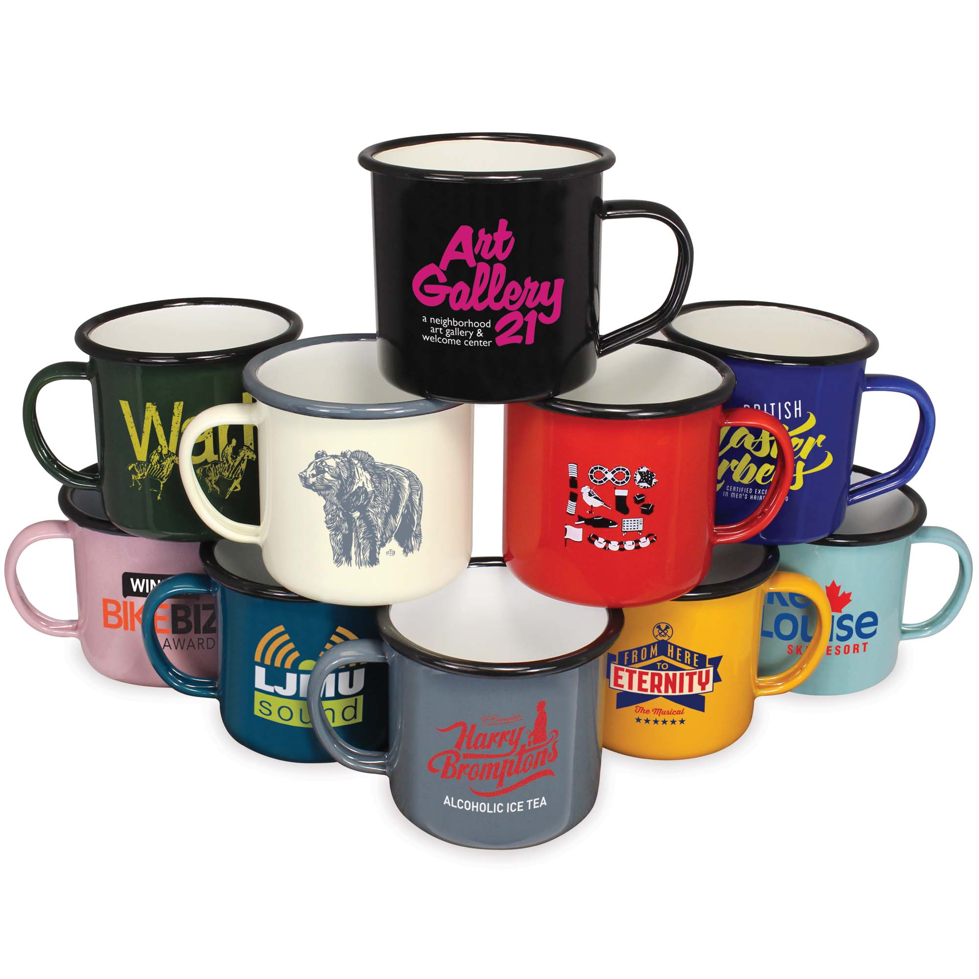 MUG EMAILLÉ COULEUR- MUG PUBLICITAIRE VINTAGE - 285ml