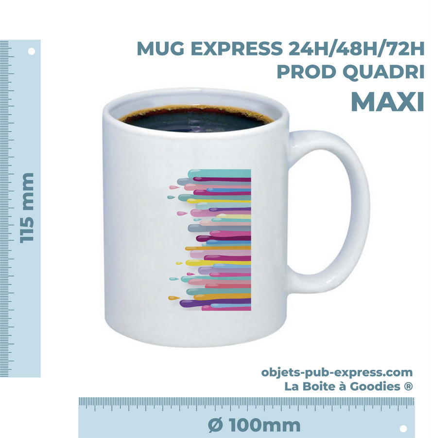 MUG EXPRESS 48H 72H LOGO QUADRI  TAILLE MAXI